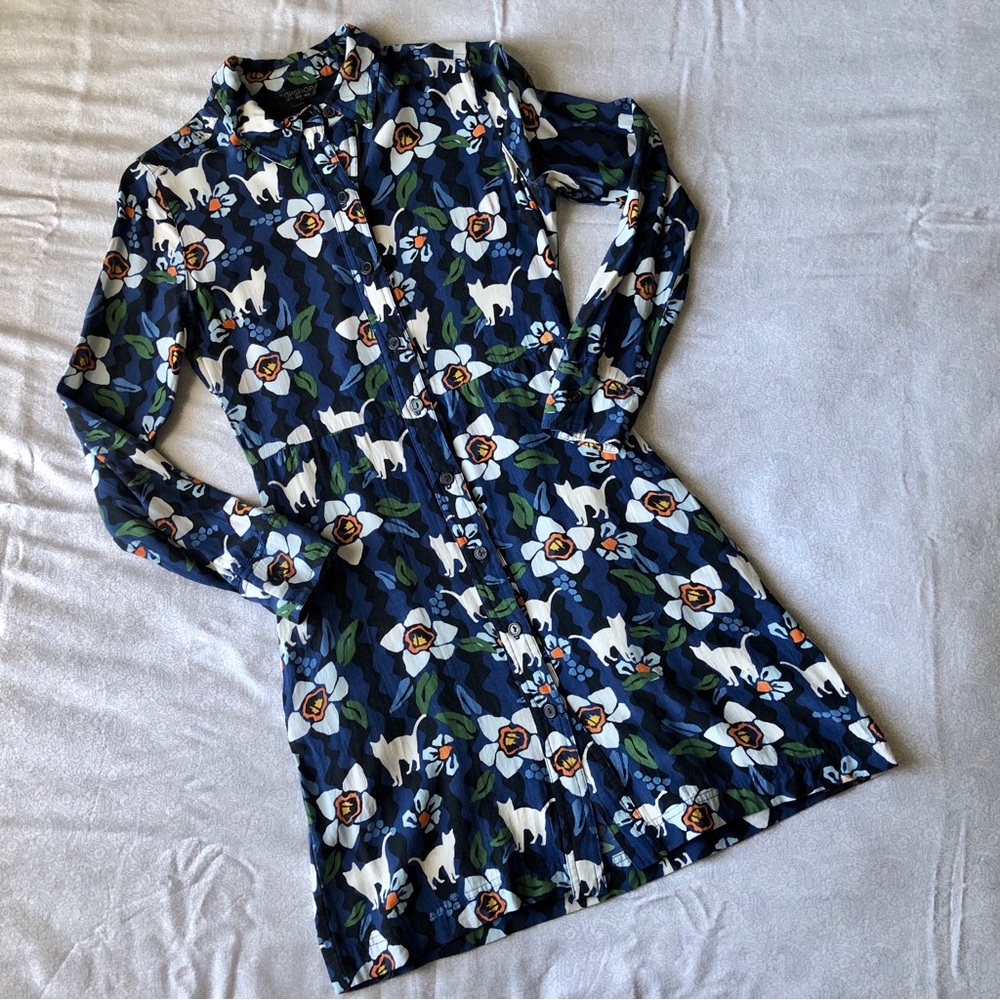 Daffodil and Cat Pattern Dress